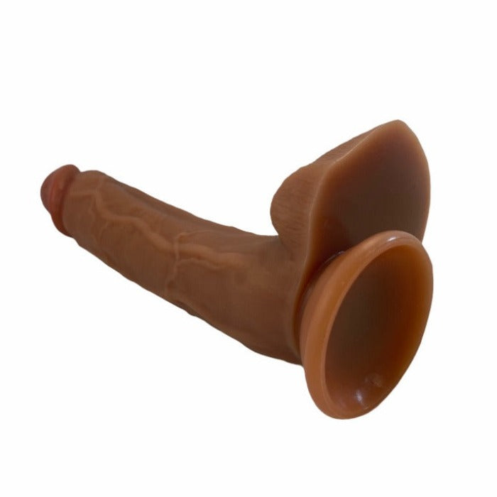 Real Classic Dildo med sugekop i brun farve